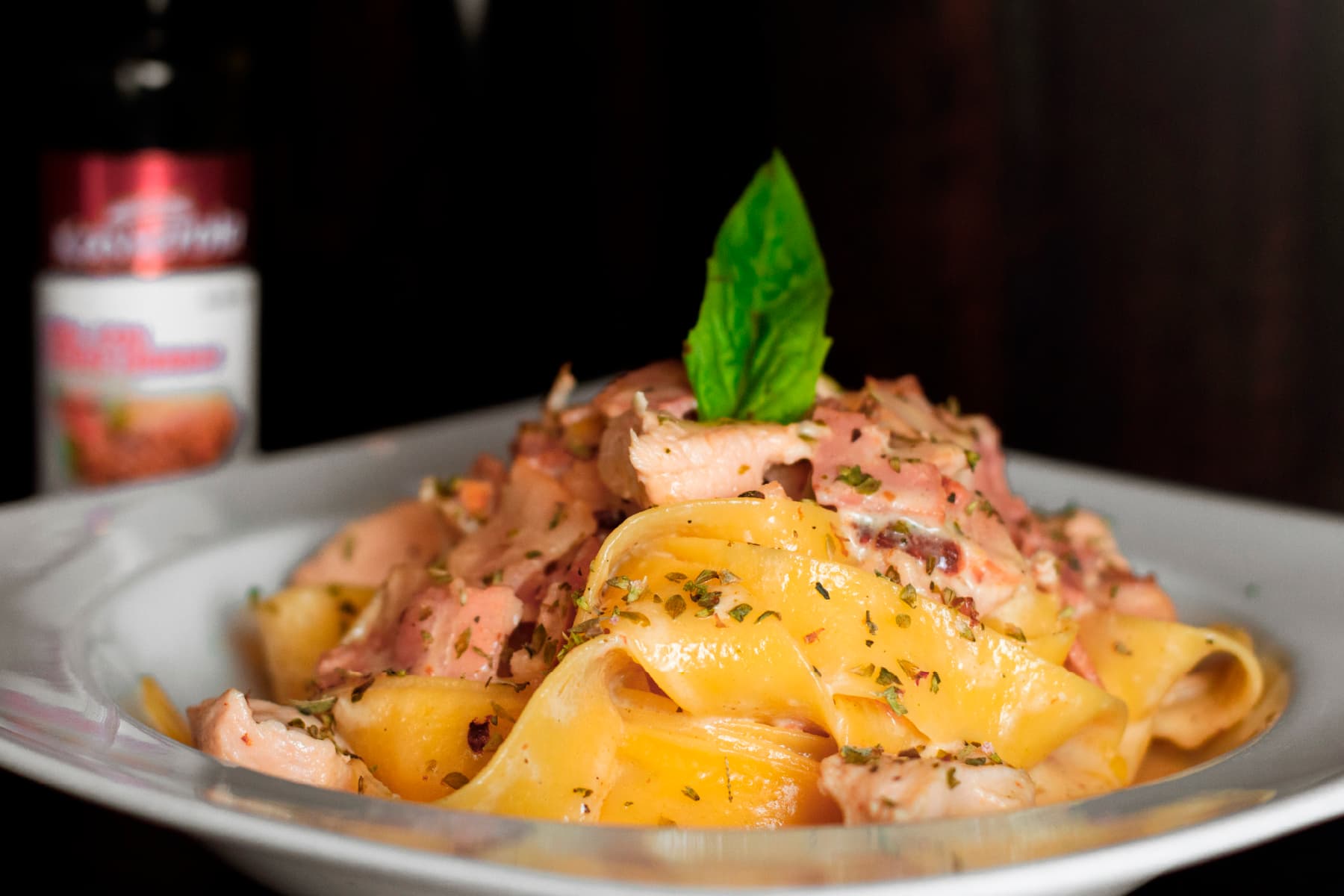 Pasta Carbonara con pollo